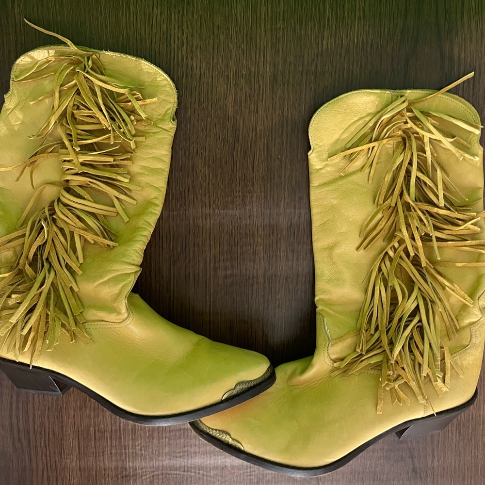 Vintage 70’s 80’s zodiac fringe cowboy boots